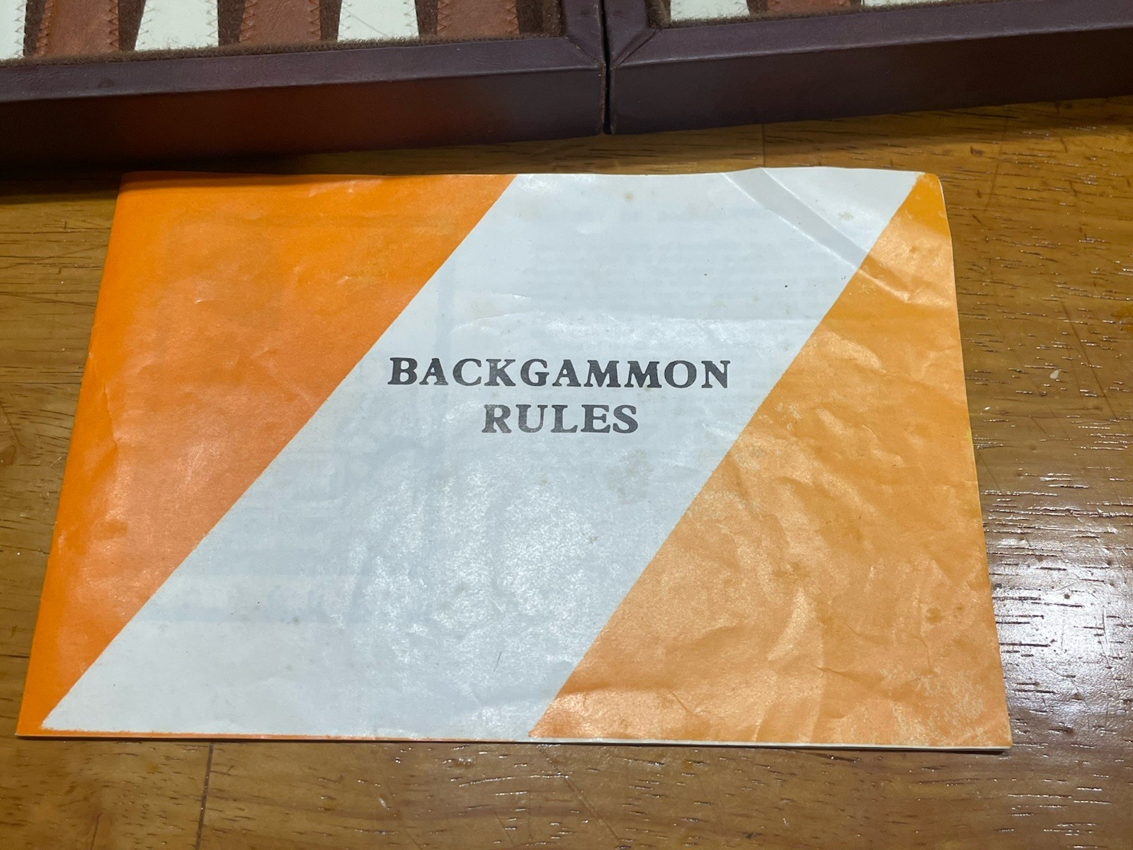 VTG 1970 Backgammon Game Set Faux Leather Brown Case 15×10 NOT Complete Travel