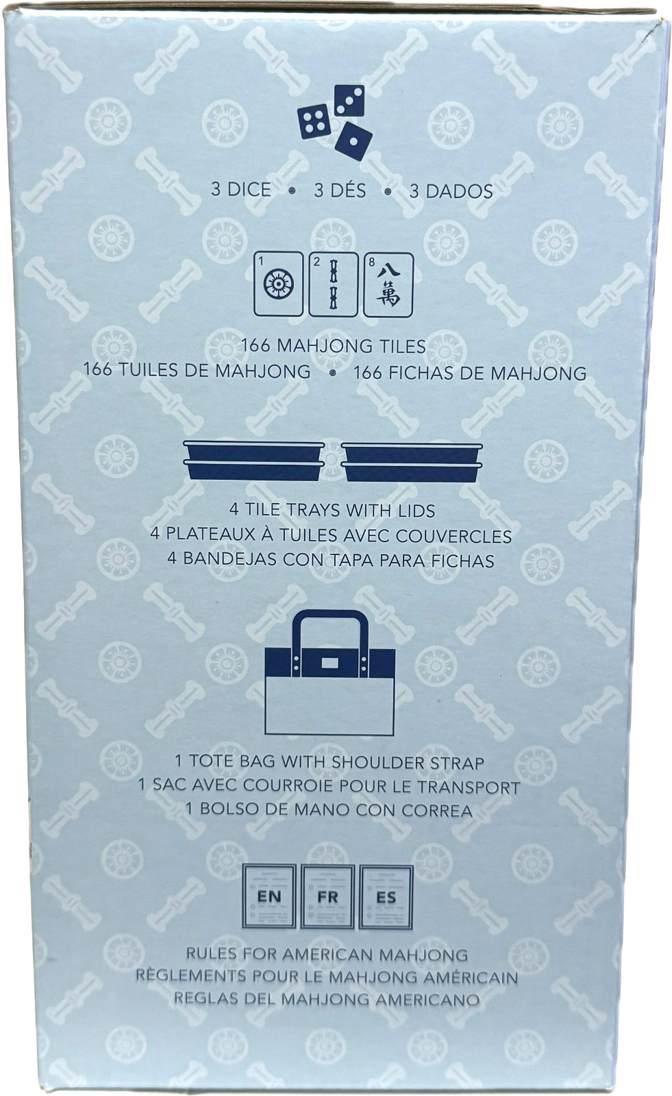 Winning Solutions American Mahjong Set 166 Tiles Tote Bag Dice Trays Travel Game