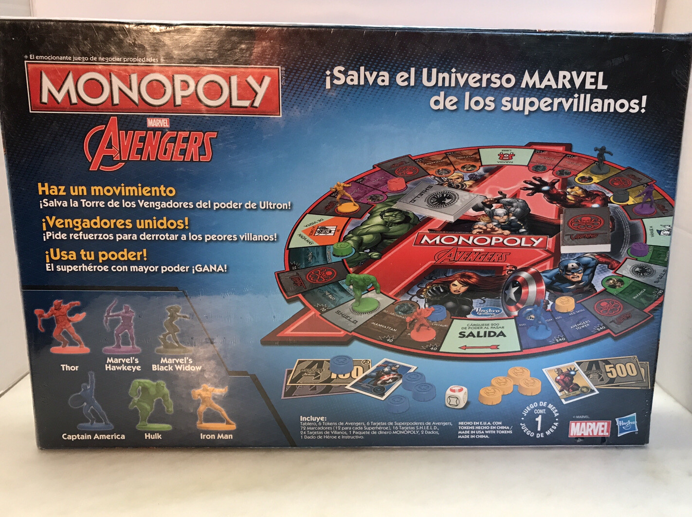 NOS 2014Hasbro Marvel Avengers Monopoly Game SPANISH Version Out of Print SEALED