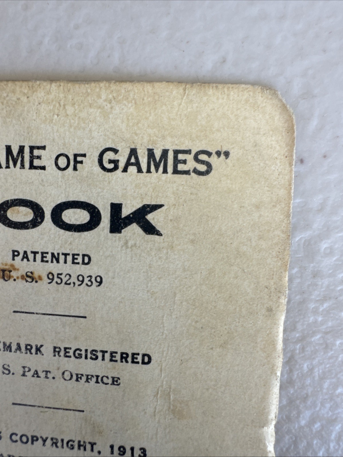 1913 Rook Rules Card – Parker Bros Raven Back – Original (Single Card)