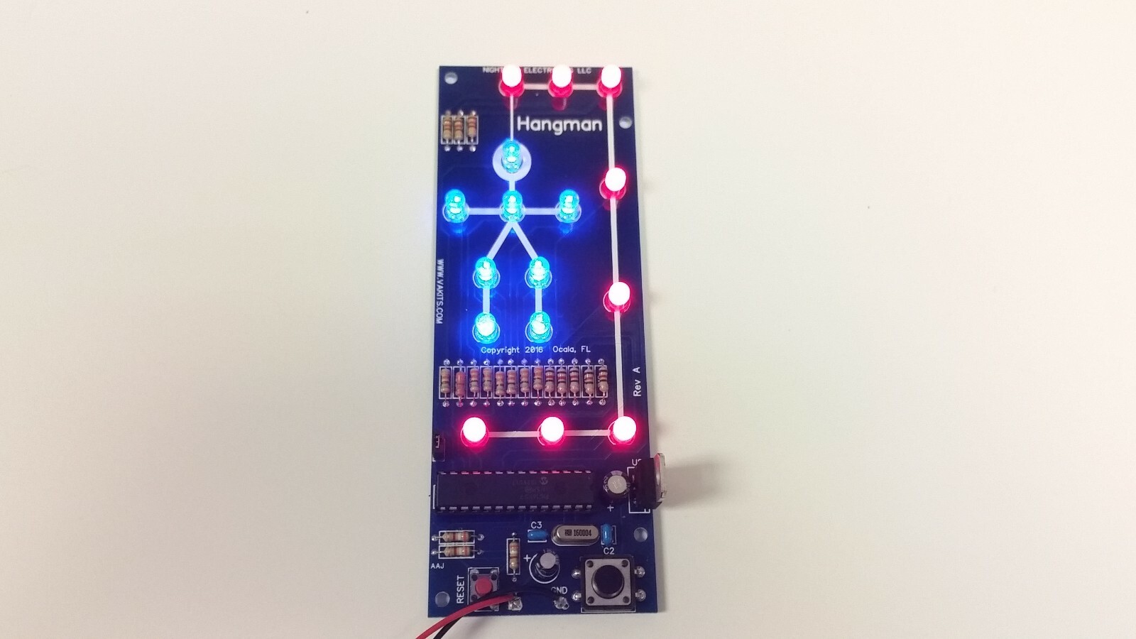 LED Hangman Word-Game Kit. Pre Assembled