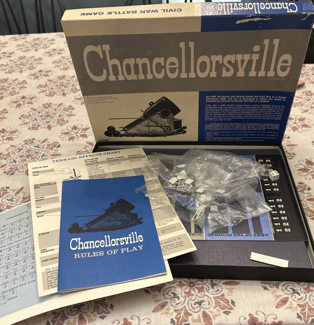 Chancellorsville Board Game LETTER American Civil War 1974 2nd Ed, Complete