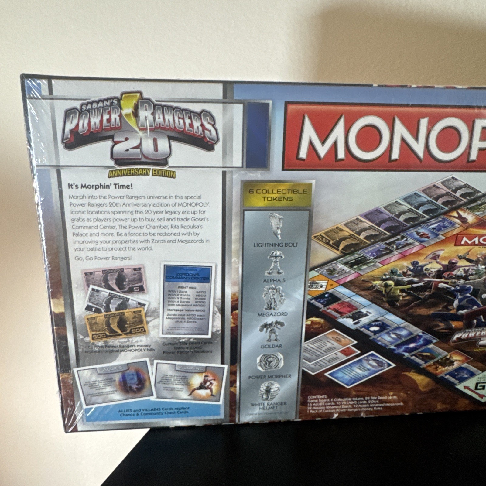 Power Rangers Monopoly Game 20th Anniversary Rare Hasbro Red Ranger Edition