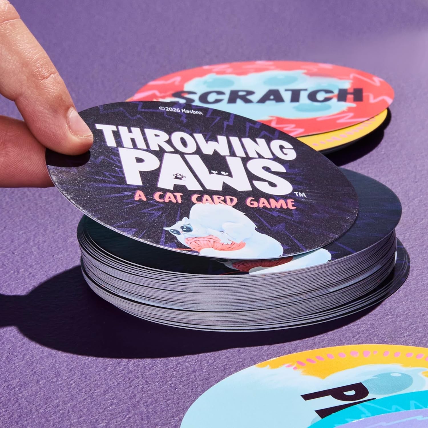 Hasbro Gaming Throwing Paws: A Cat Card Game Fun Skill and Action Card Games f