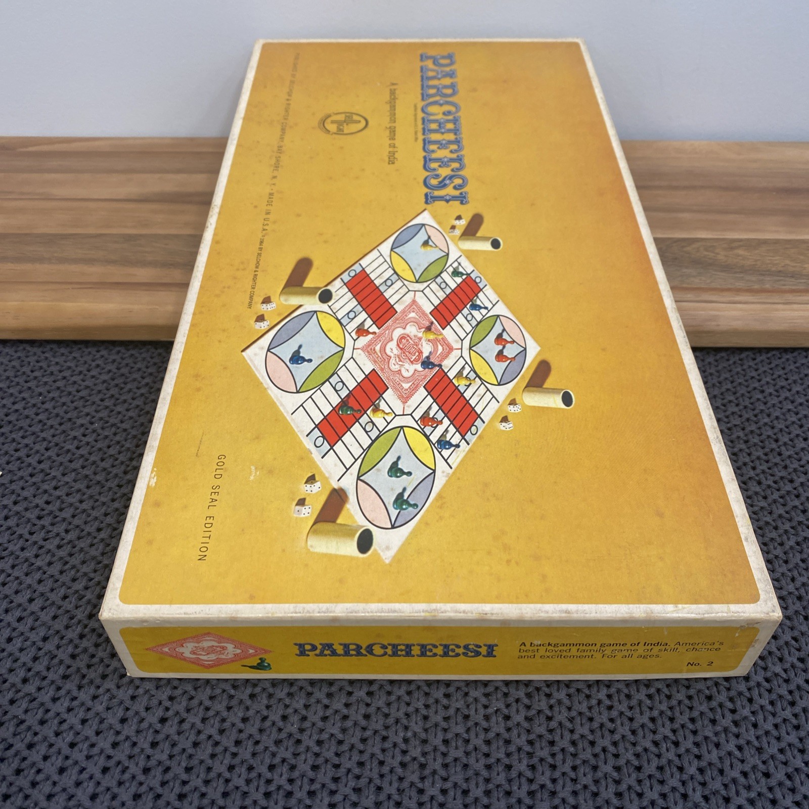 Parcheesi Game Gold Seal Edition No. 2 Selchow & Righter Complete/Excellent Cond