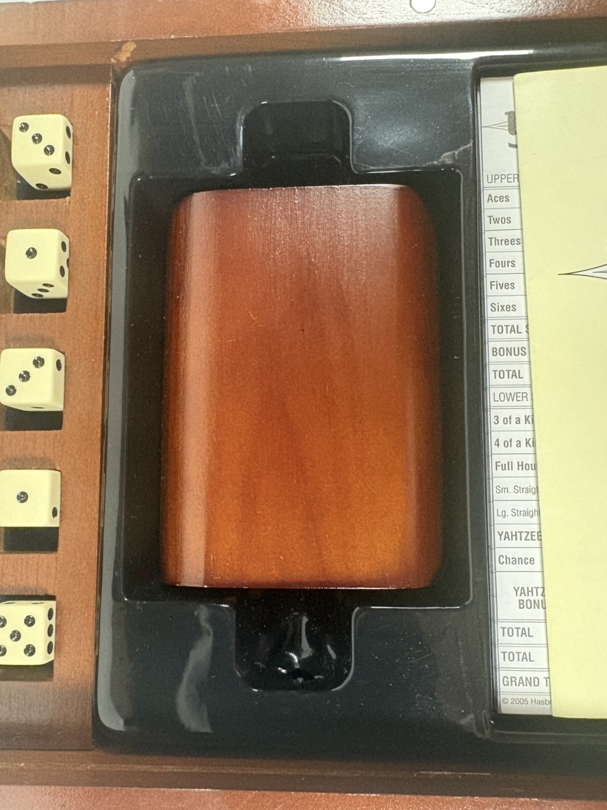 Yahtzee Game Vintage Collection Bookshelf Edition Wooden Box Complete Free Ship