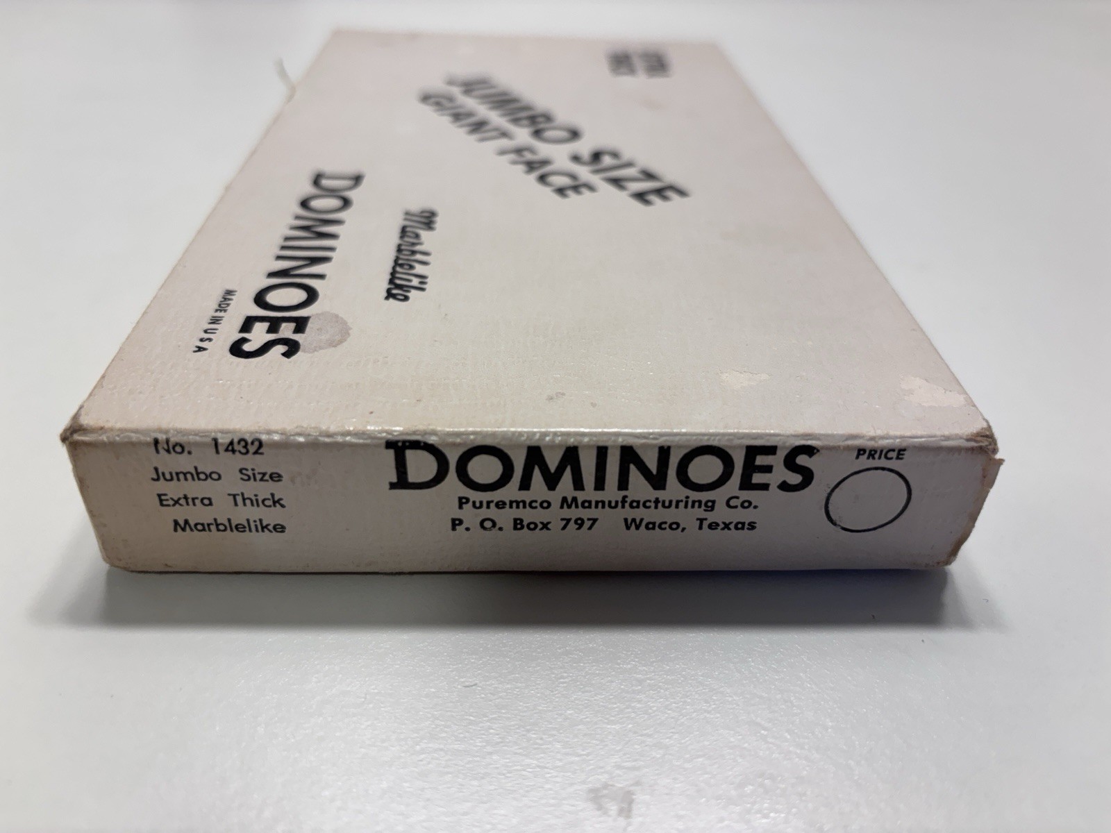 Vintage Puremco Marblelike Dominoes #1432 White Jumbo Extra Thick Set In Box