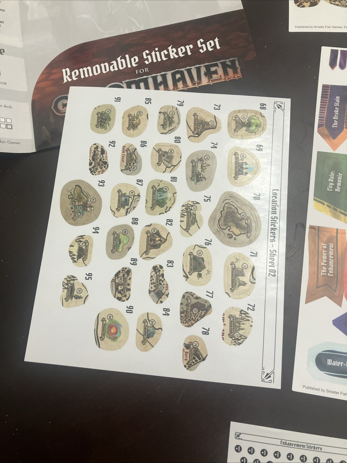 Gloomhaven Officially Licensed Removable Sticker Set Mostly Complete