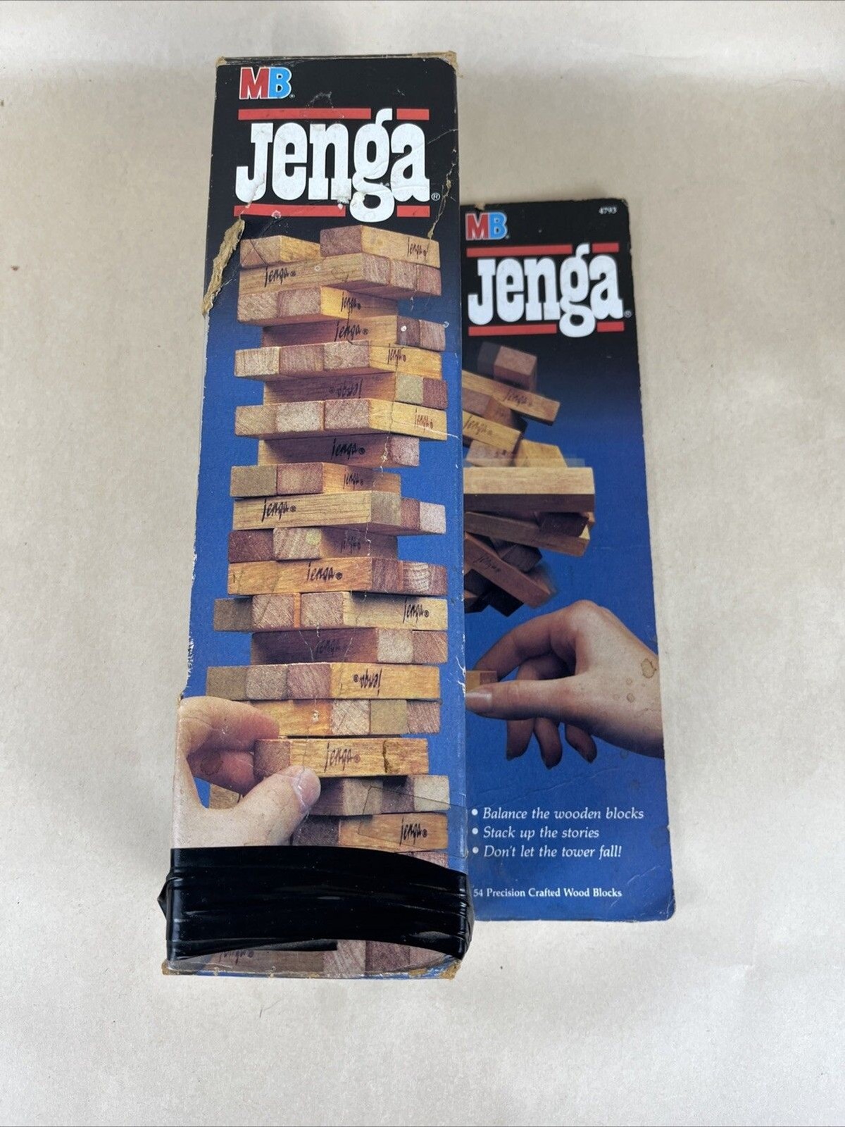 Vintage 1986 Jenga Block Game In Original Box Milton Bradley Missing 1 Block