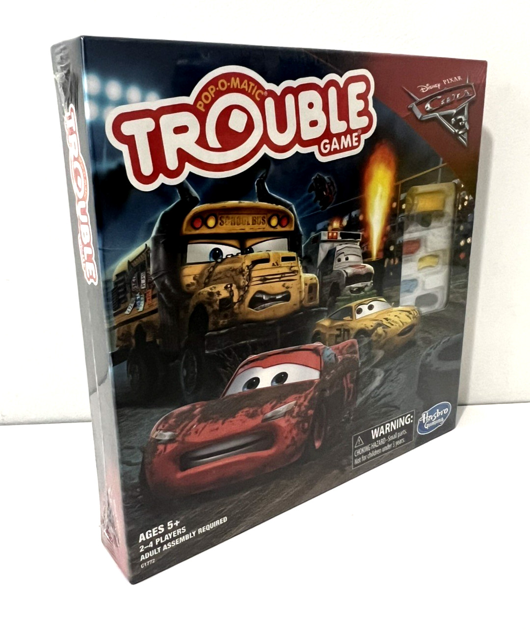 LOT OF 2 DISNEY PIXAR CARS 3 BOARD GAMES MONOPOLY JR &POP-O-MATIC TROUBLE HASBRO