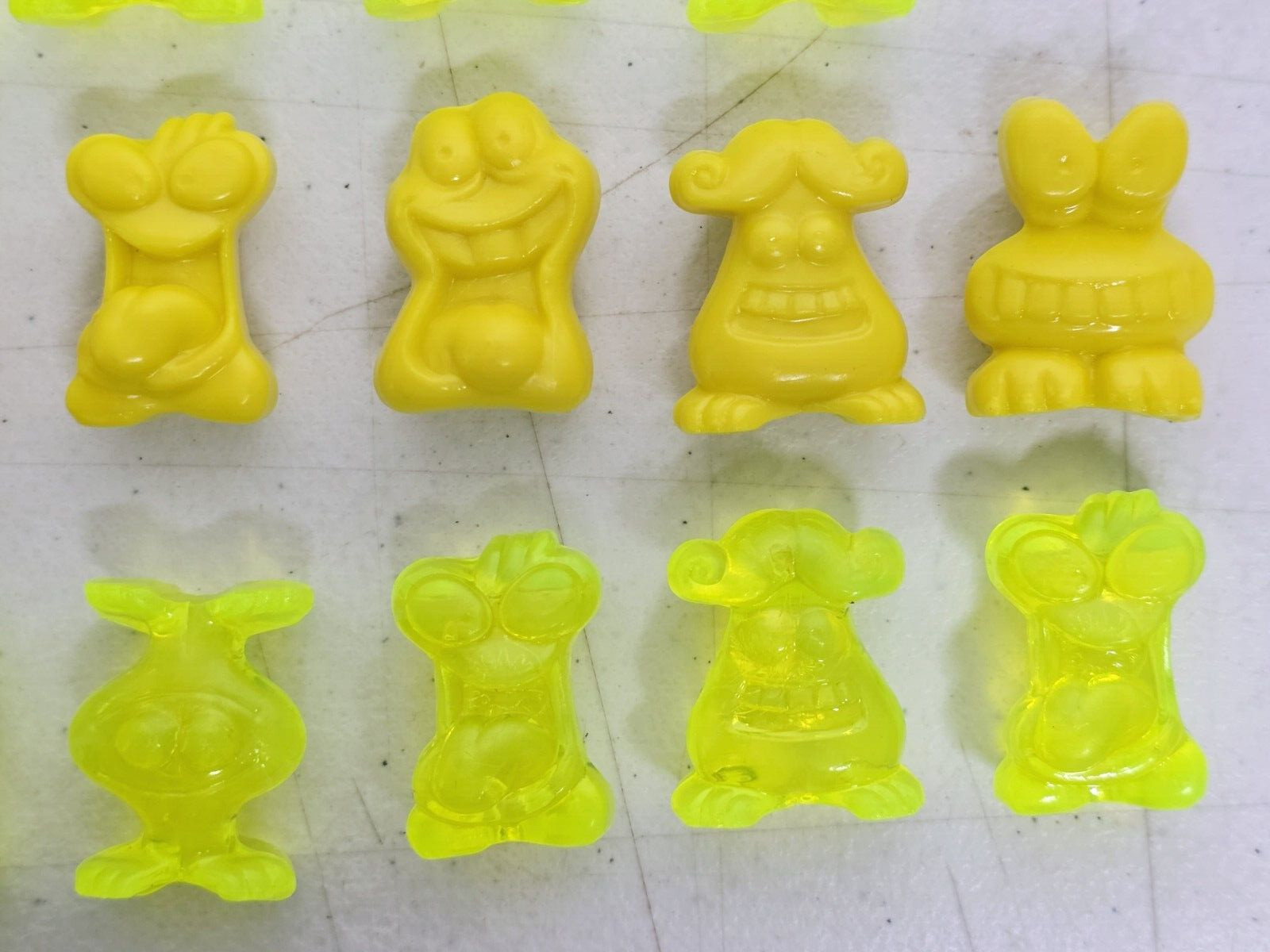 Vintage Gogo’s Crazy Bones 18 Count Yellow Green Lot 1990s Collectible Figurines