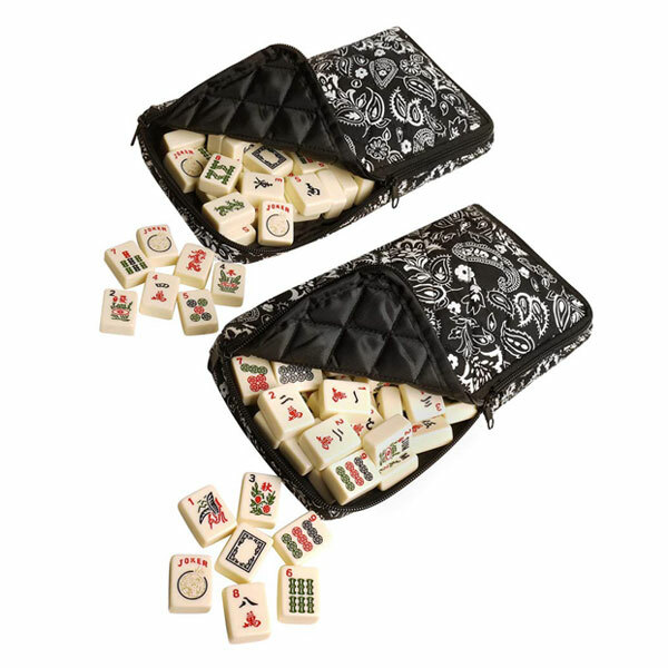 New Linda Li American Mah Jongg Set – Black Paisley Soft-Sided Quilted Bag