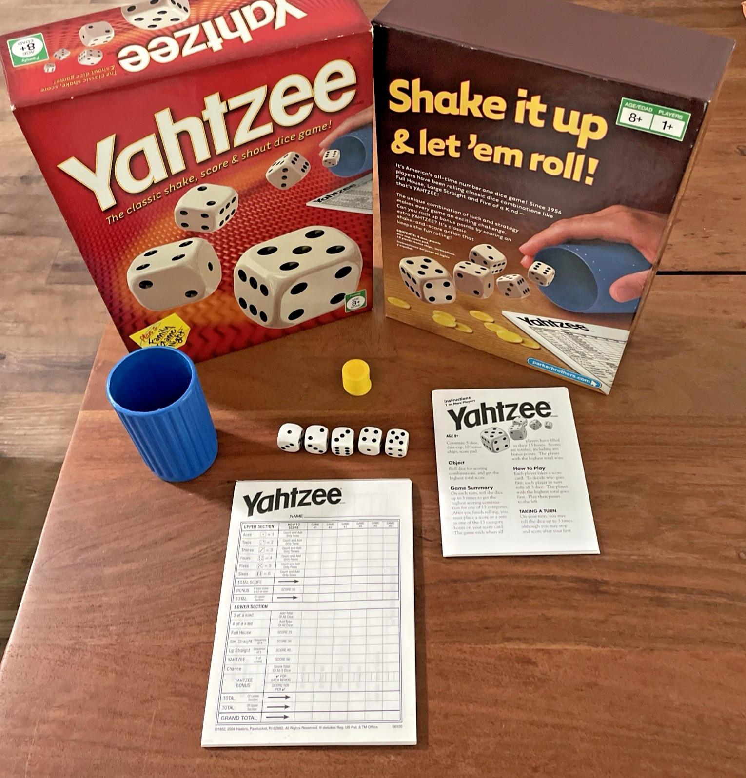Family Board & Card Game Lot of 5 – Life, Yahtzee, Pit, Old Maid, Kids vs Adults