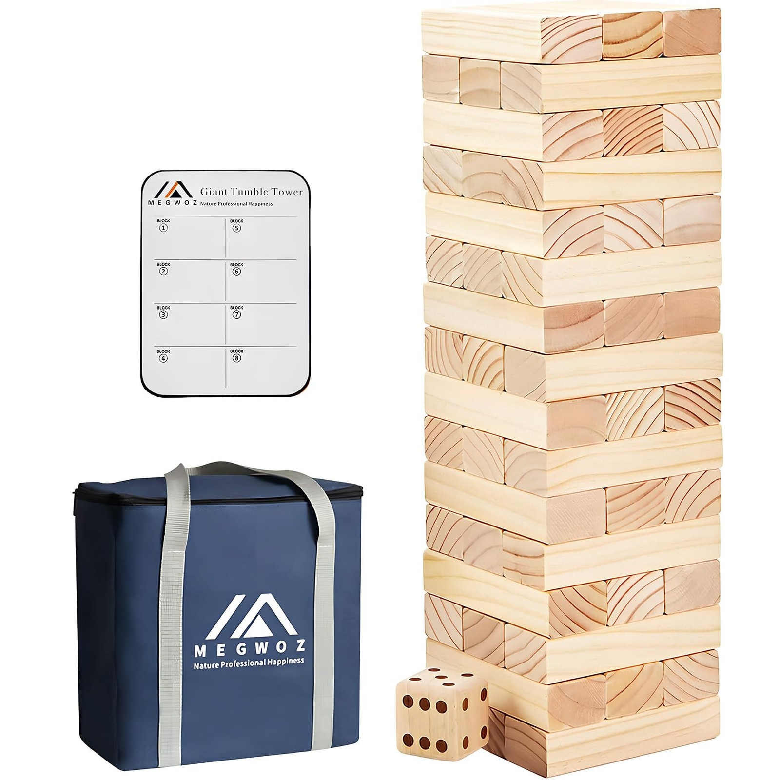 Giant Tumble Tower Family Games for Kids and Adults 60 Blocks New Zealand Pin…