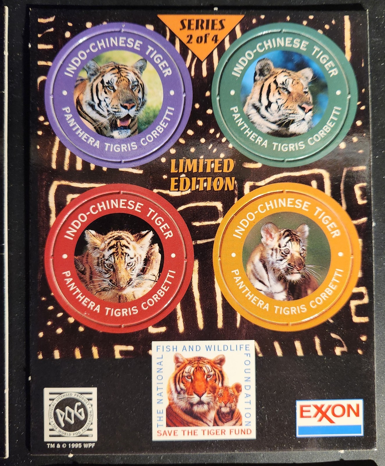 Vintage 1995 ExxonMobil Save the Tiger Fund POG Set 1-2-3-4. Original Owner