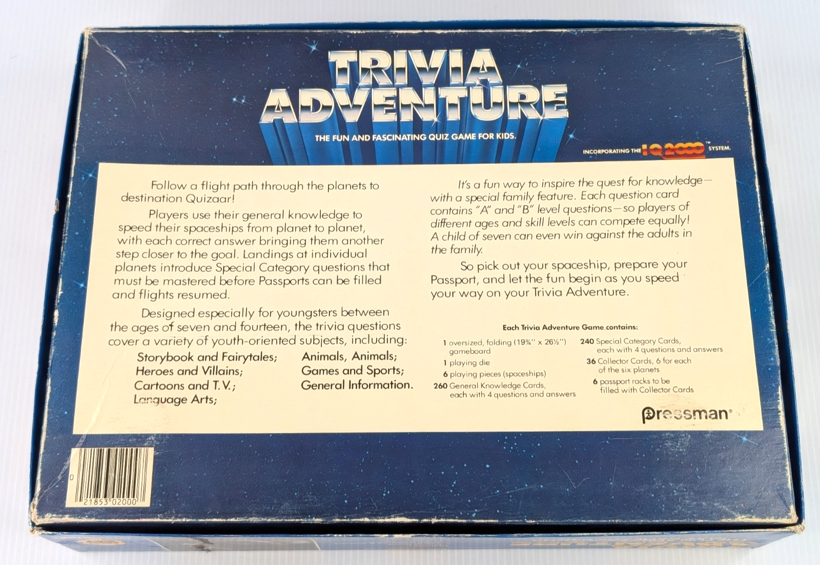 Vintage 1986 IQ2000 Trivia Adventure System Space Theme Board Game 100% COMPLETE