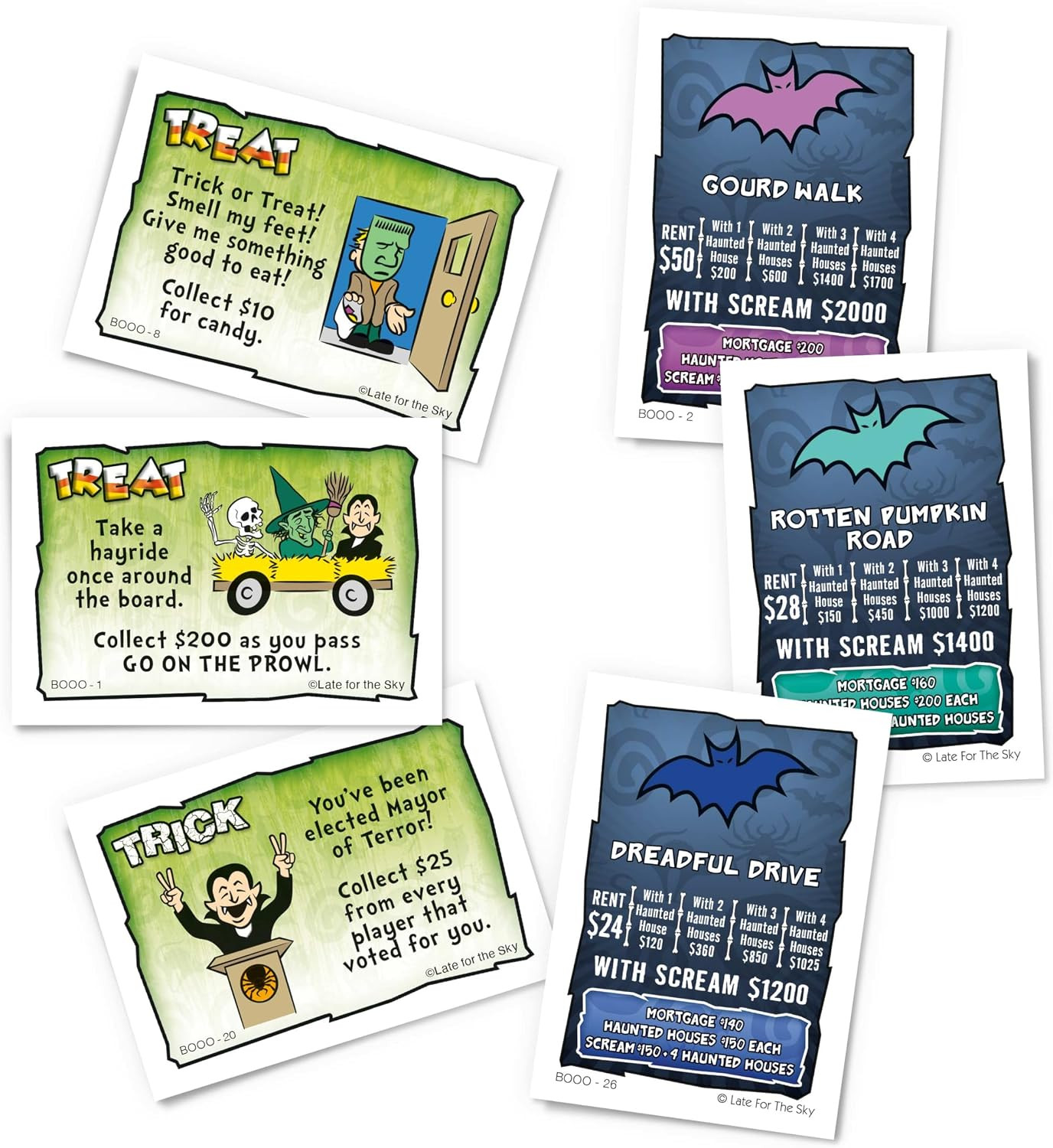 Boooo-Opoly Spooky Family Board Game, Halloween Party Fun for Kids & Adults, Age