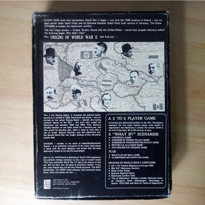 Origins of World War II Board Game Vintage Game of International Power Politics