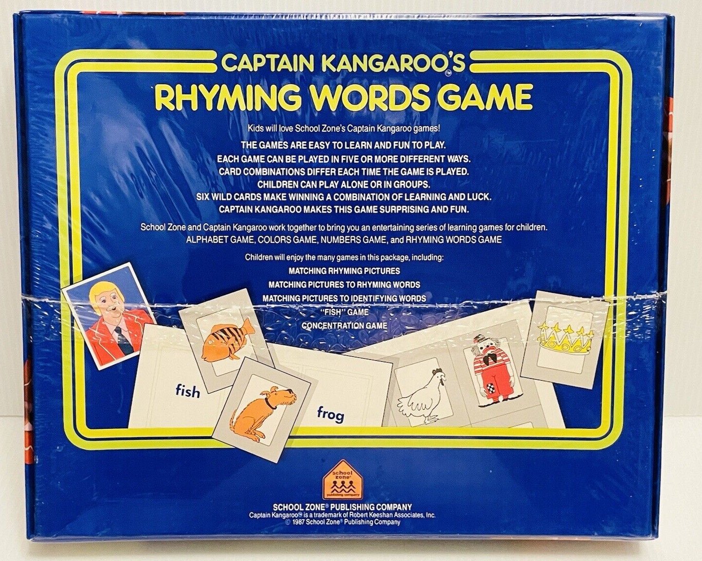 Vintage Captain Kangaroo’s Rhyming Words Game by School Zone 1987 Sealed.