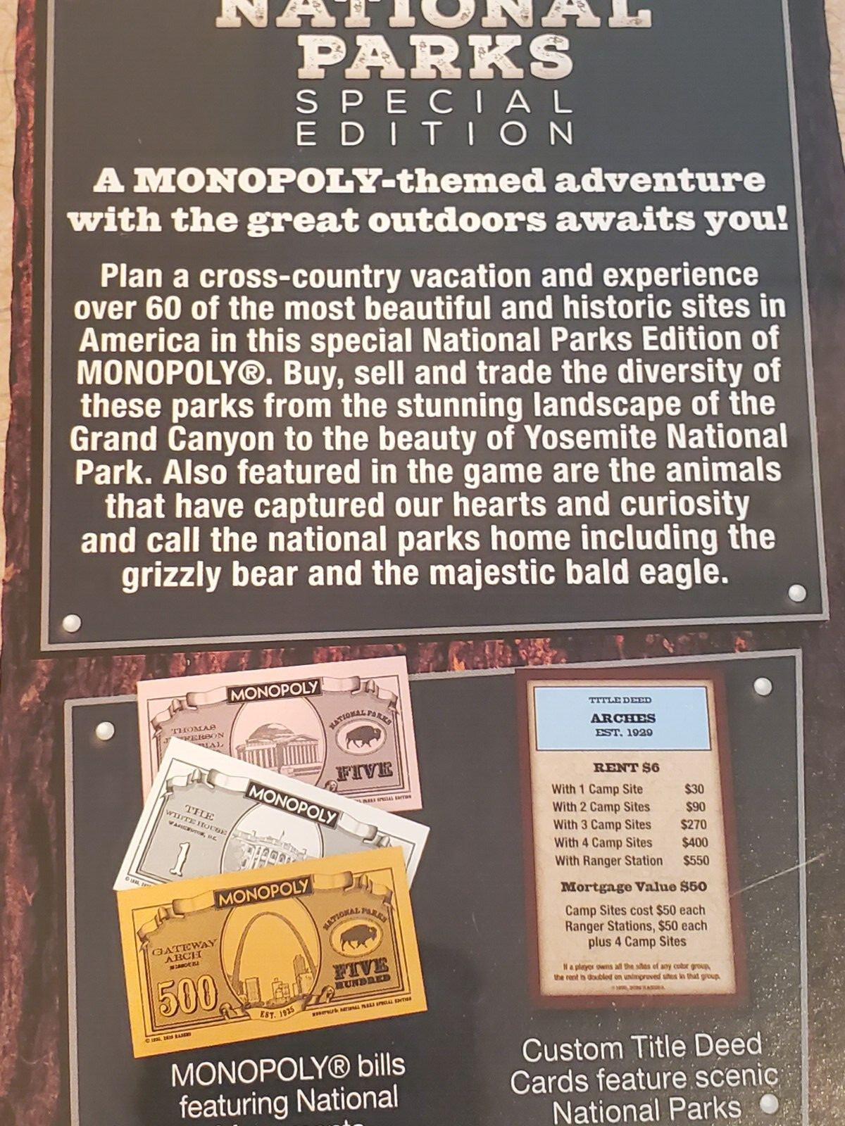 National Parks Special Edition MONOPOLY® Age 8+ 2-6 players 60+ minutes
