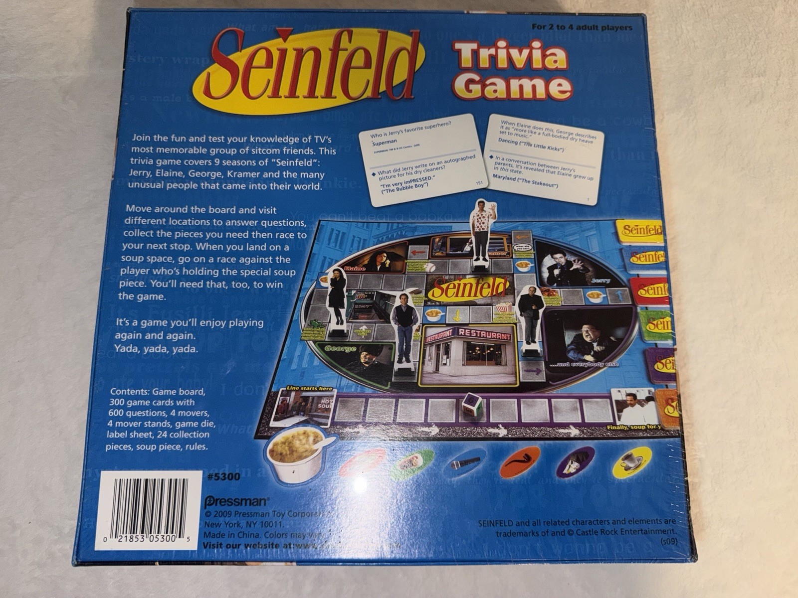 Seinfeld Trivia Game Pressman Board Game 2009 #5300 New Sealed Complete