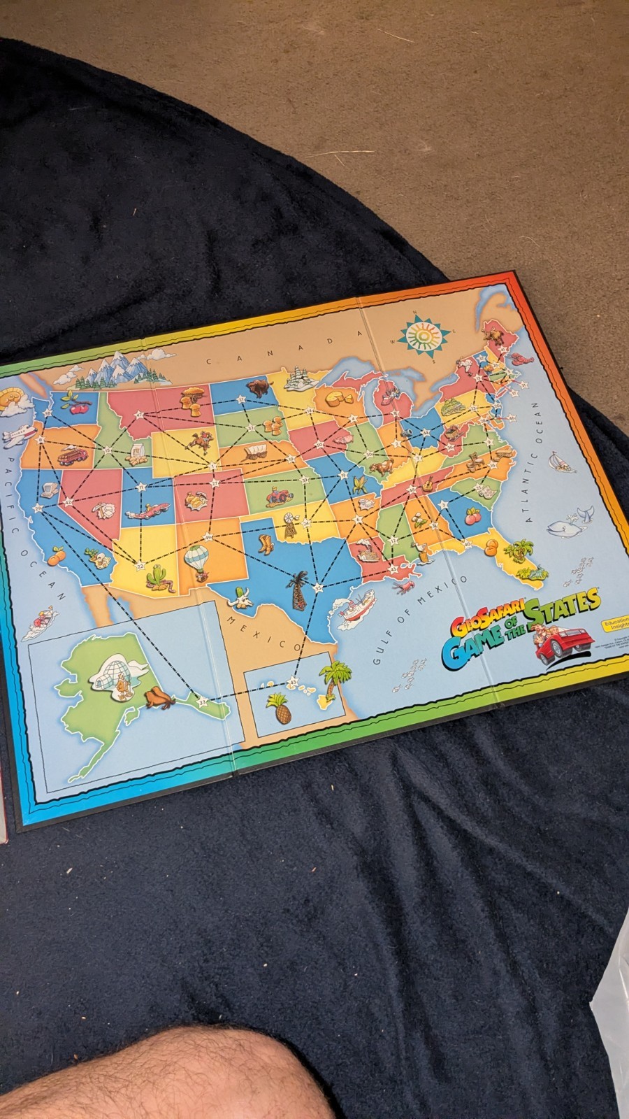 1999 EDUCATIONAL INSIGHTS GEOSAFARI GAME OF THE STATES Has All Pieces To Play
