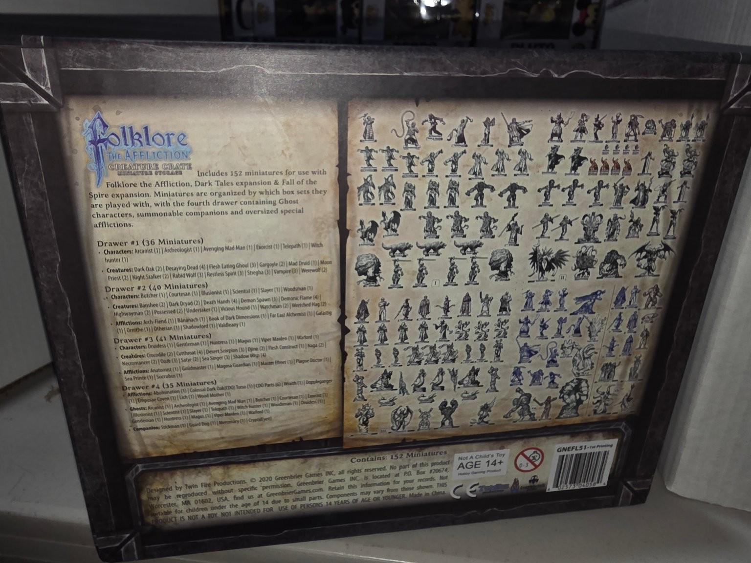 Folklore: The Affliction Creature Crate Miniature Storage Greenbrier Games 2020