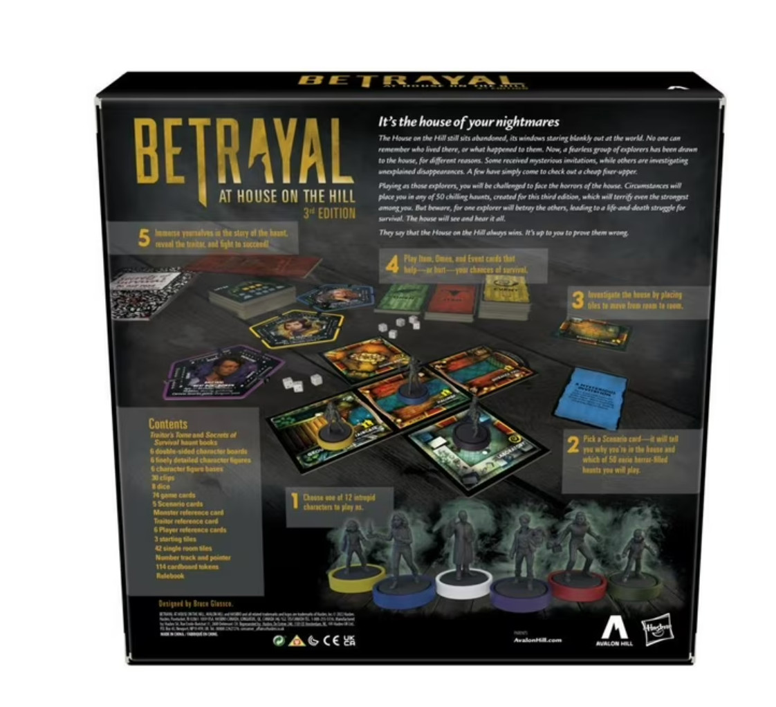 Betrayal At House On The Hill 3rd Edition, Board Game, Avalon Hill, 3-6 Players