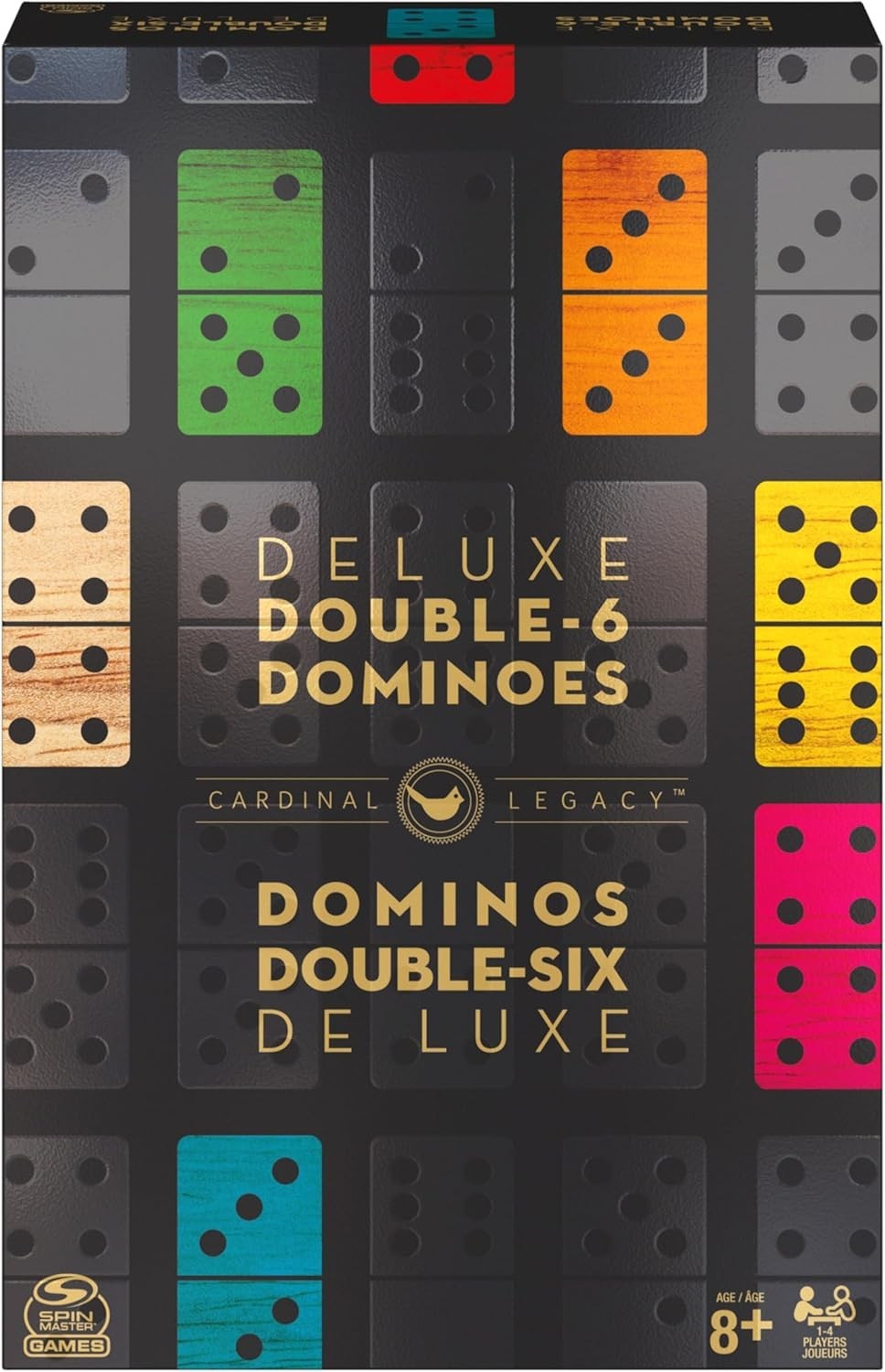 Juego de Domino Set de 28 Fichas Domino Doble Seis en Marfil inLined Wooden Case