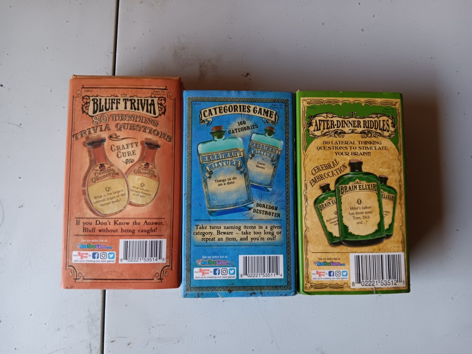 University Card Games THREE Game Gift Pack Front Porch Classics used