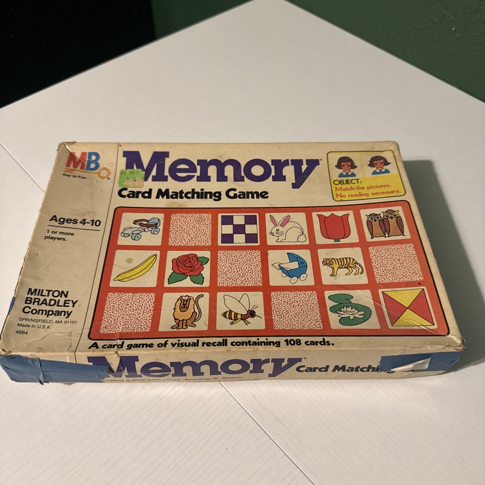 VINTAGE 1980s MILTON BRADLEY ORIGINAL MEMORY CARD MATCHING GAME COMPLETE