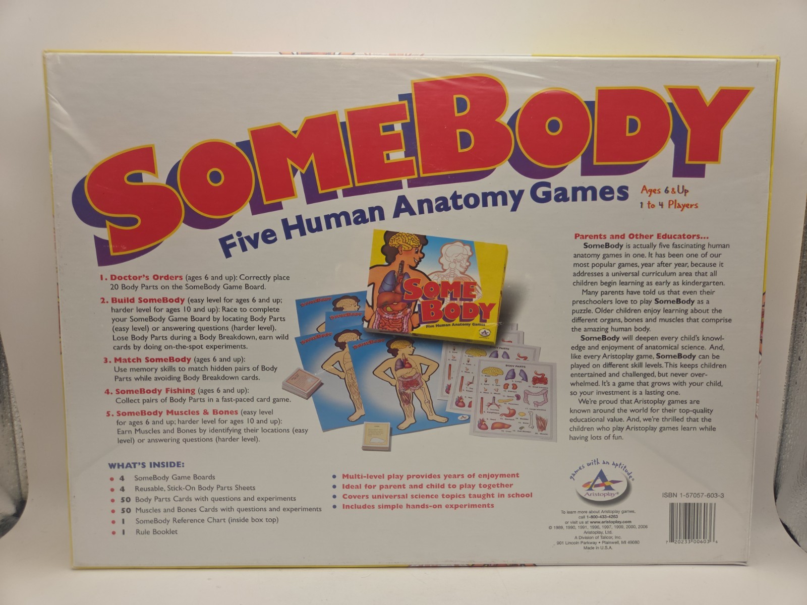 Some Body: Five Human Anatomy Games 1999 Ages 6 And Up Brand New Sealed