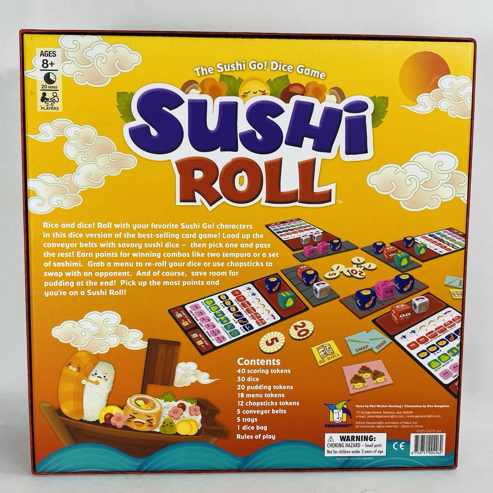 Complete! Sushi Roll Dice Game Gamewright 2019 Go Rice Food Family