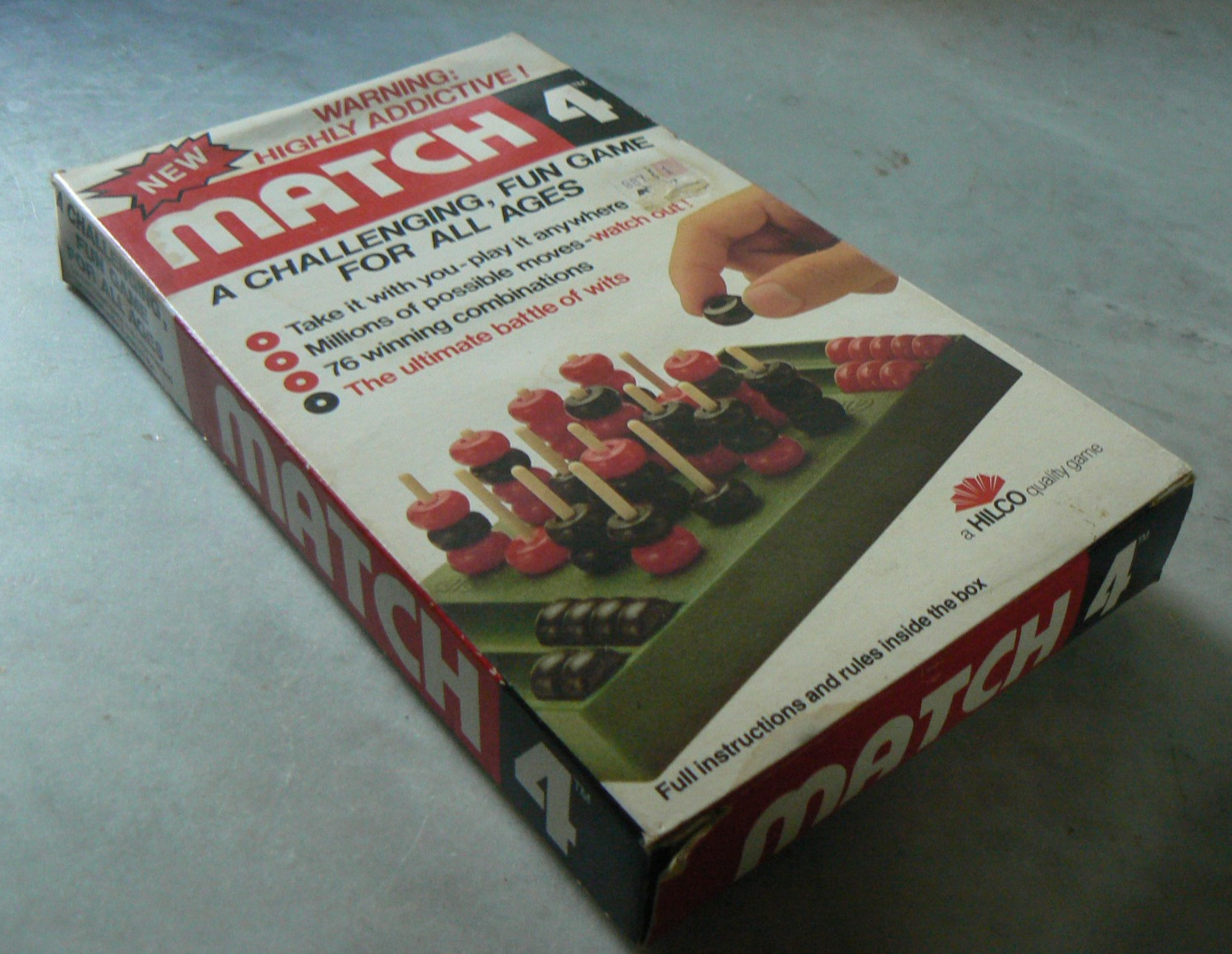 MATCH 4 – Battle of Wits! Vintage Game from 1987 by Hilco -Think game -COMPLETE