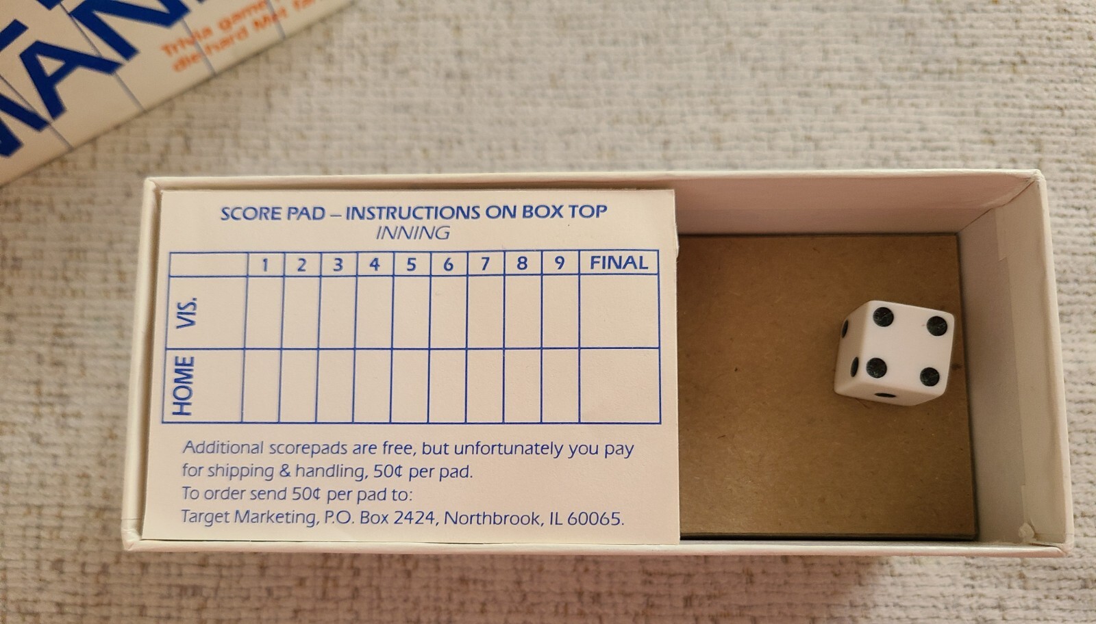 1985 Target Met Mania Die Hard Met Edition Trivia Game