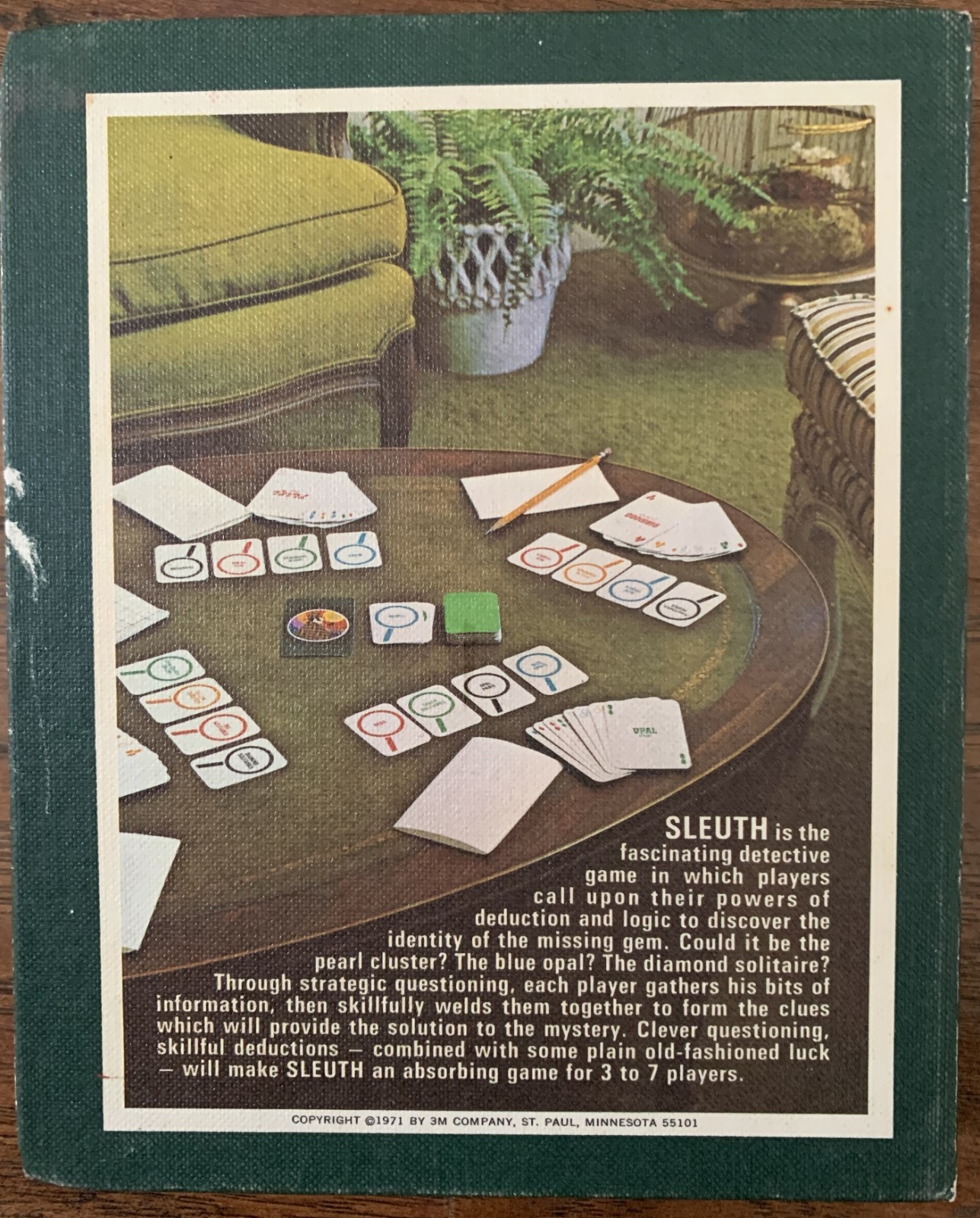 1971 Sleuth Card Game 3M Gamette COMPLETE + 5 Bonuses with Laminated Scoresheets