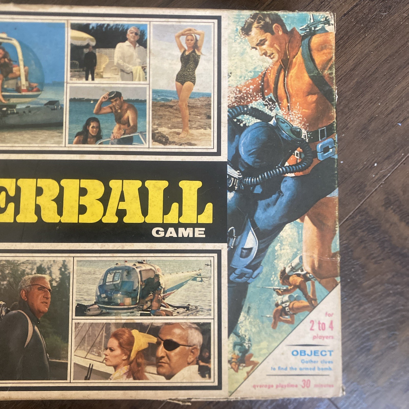 Vintage 1965 James Bond 007 Thunderball Milton Bradley Board Game H2