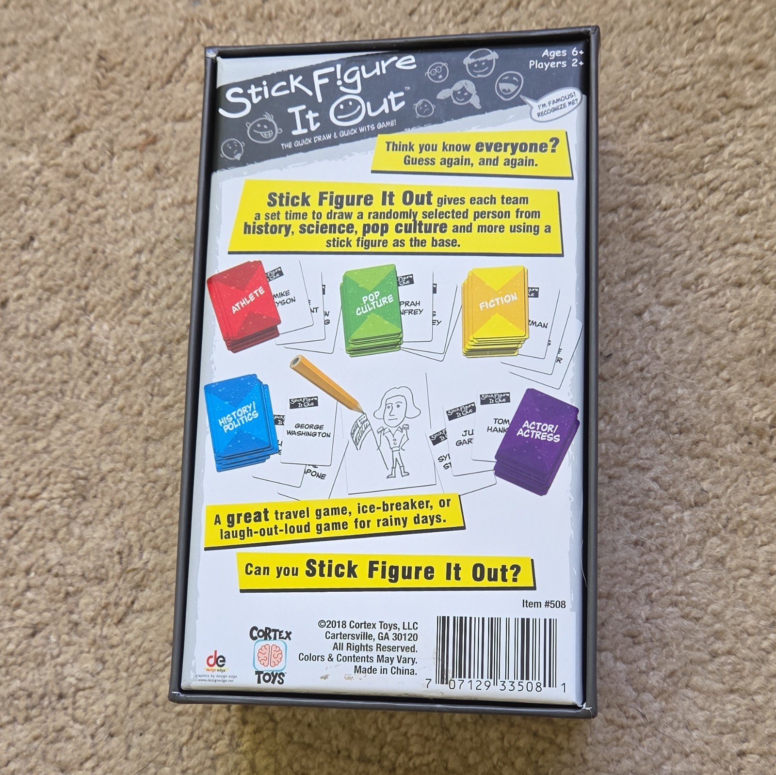 Cortex Toys Stick Figure It Out Party Travel Game, Ages 6+, 2+ Players 2018