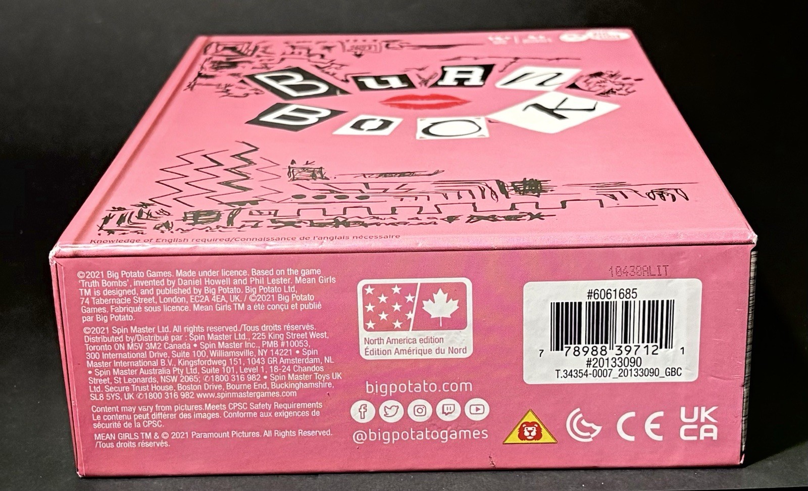 2021 Mean Girls The Party Card Game “Burn Book” By Big Potato & Spin Master