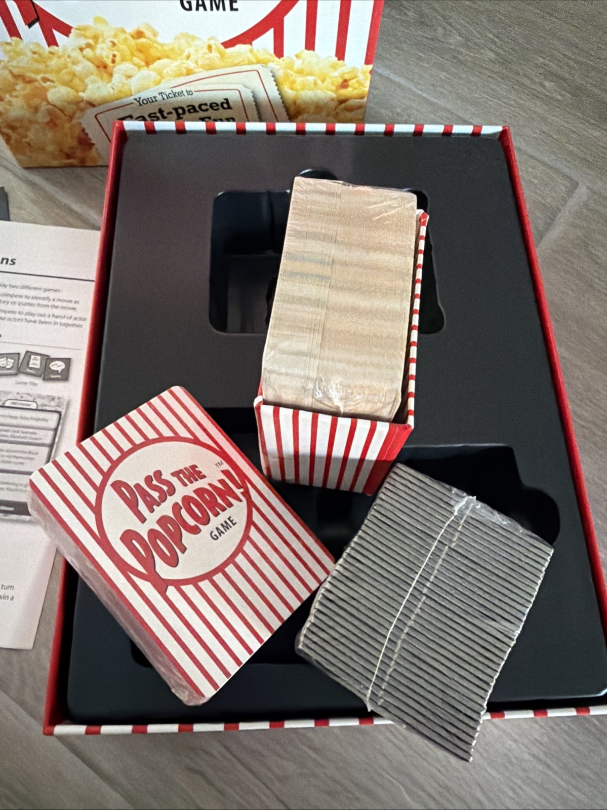 Pass the Popcorn! Movie Trivia Game – Fast Paced Movie Fun- Same Day Ship!