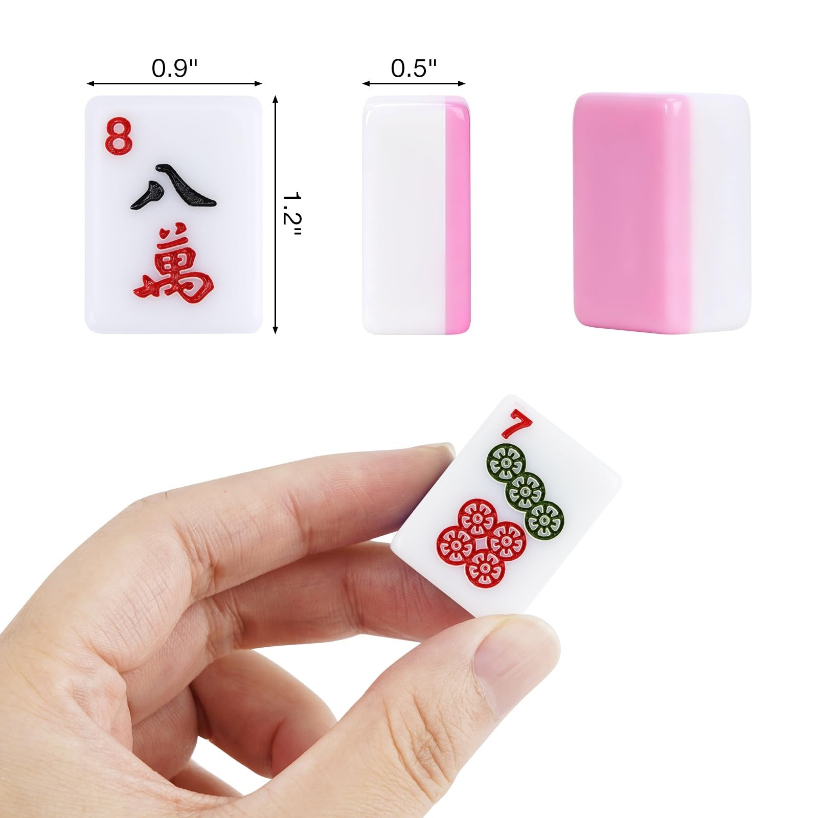 American Mahjong Tile Set, 166 Pcs 1.2″ Mahjong Tiles with 3 Dices 1 Instruct…
