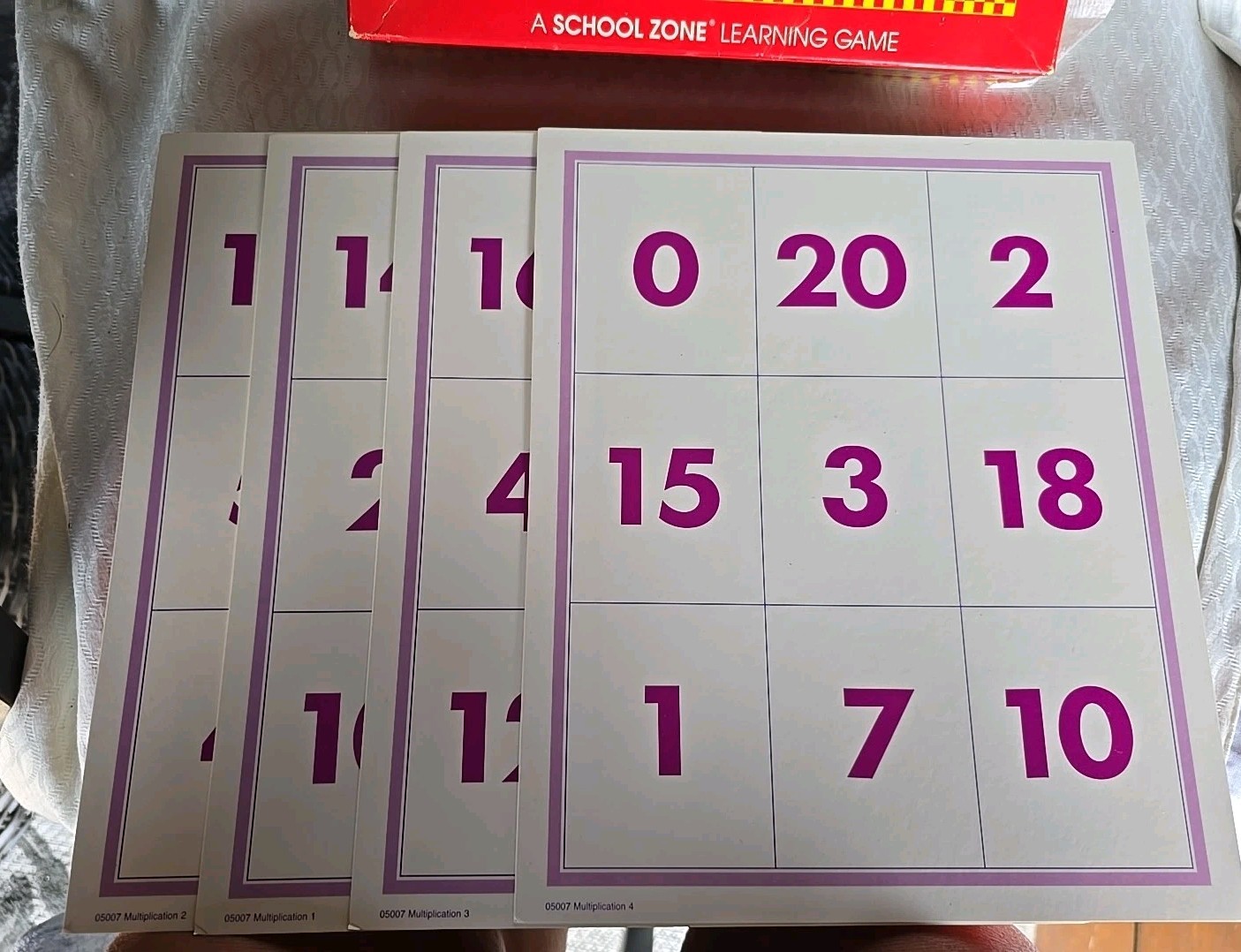 Vintage School Zone Publishing Co Answer Bingo Multiplication Game 1993