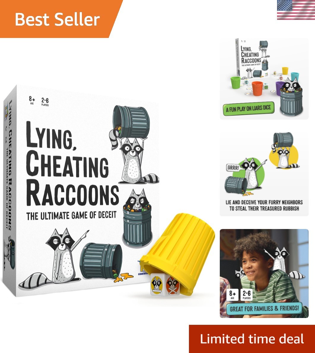 Lying, Cheating Raccoons – The Ultimate Bluffing Dice Game for 2-6 Players, A…