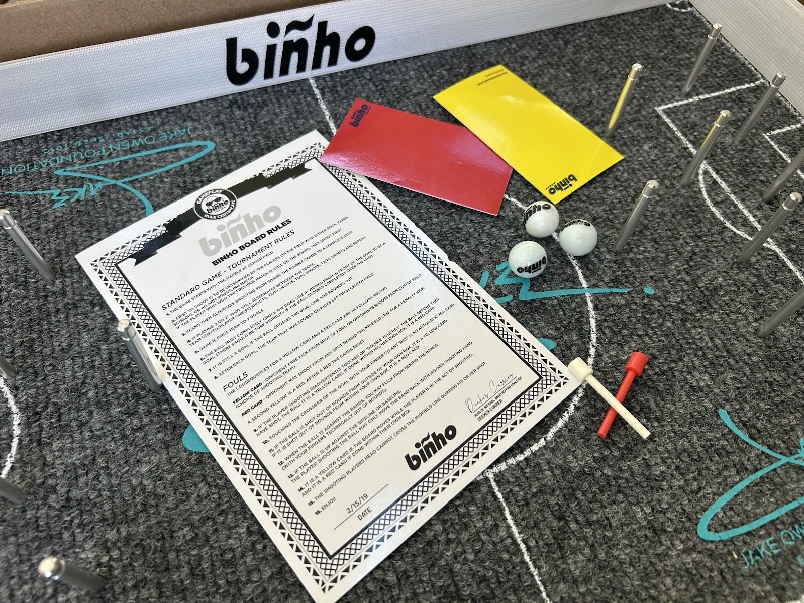 Binho Tabletop Soccer Board Game w/ Tournament Rules, 2+ Players, Made in USA