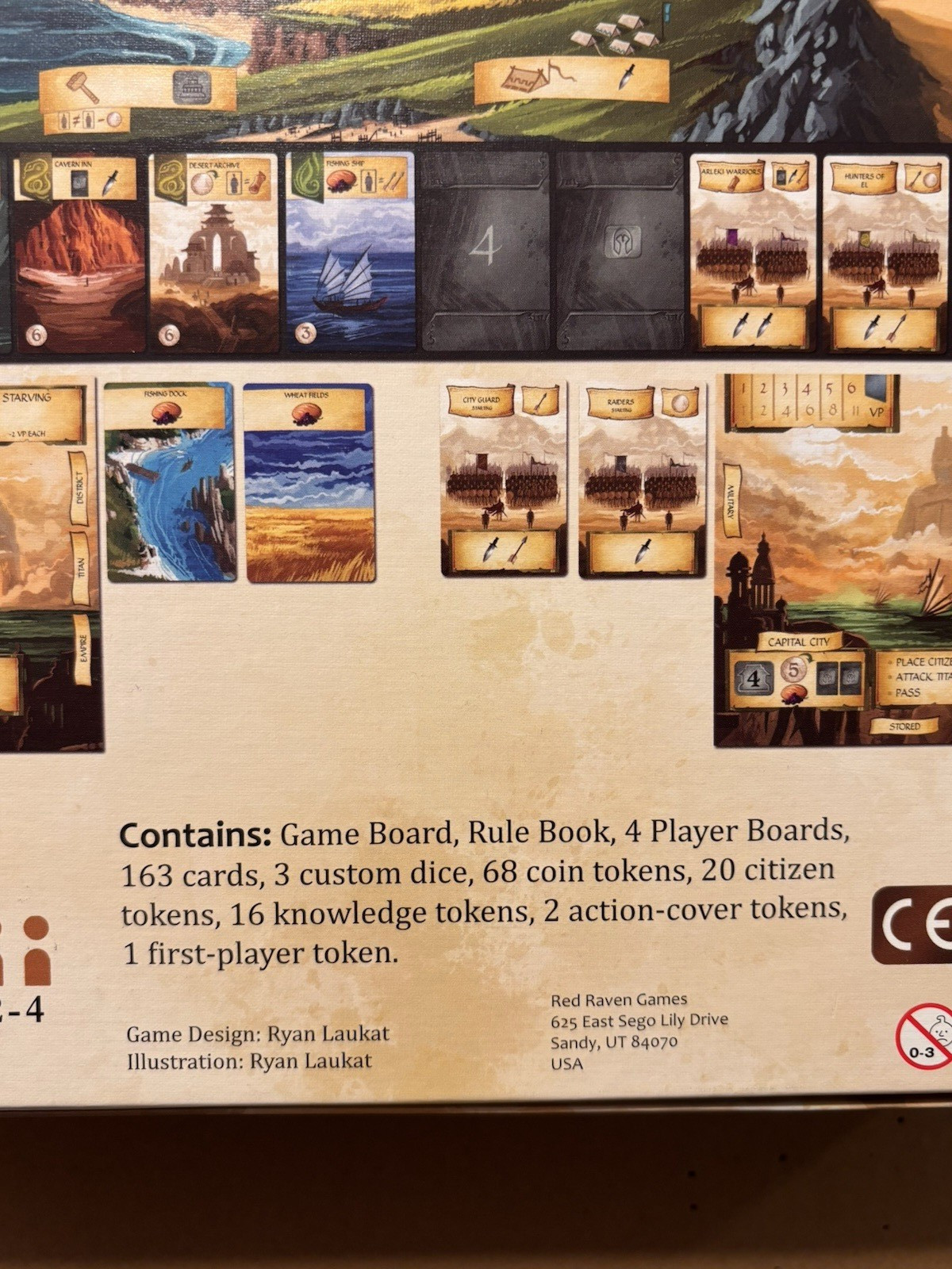 2014 Red Raven Games The Ancient World Board Game – Complete – Made in Germany