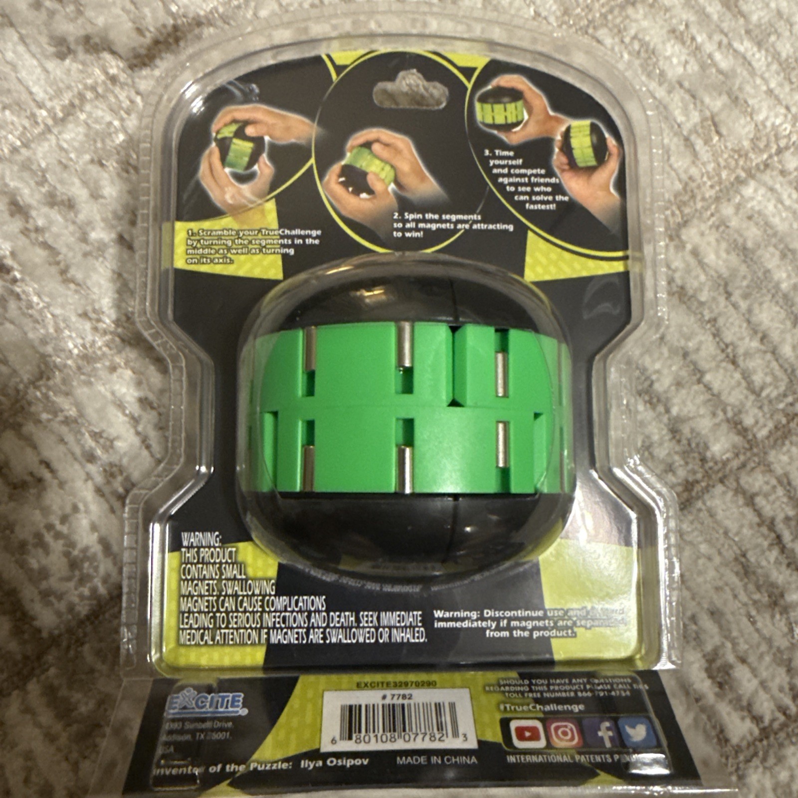 TRUE CHALLENGE MAGNETIC PUZZLE -SPIN TO SOLVE BY EXCITE FROM MAKERS TRUE BALANCE