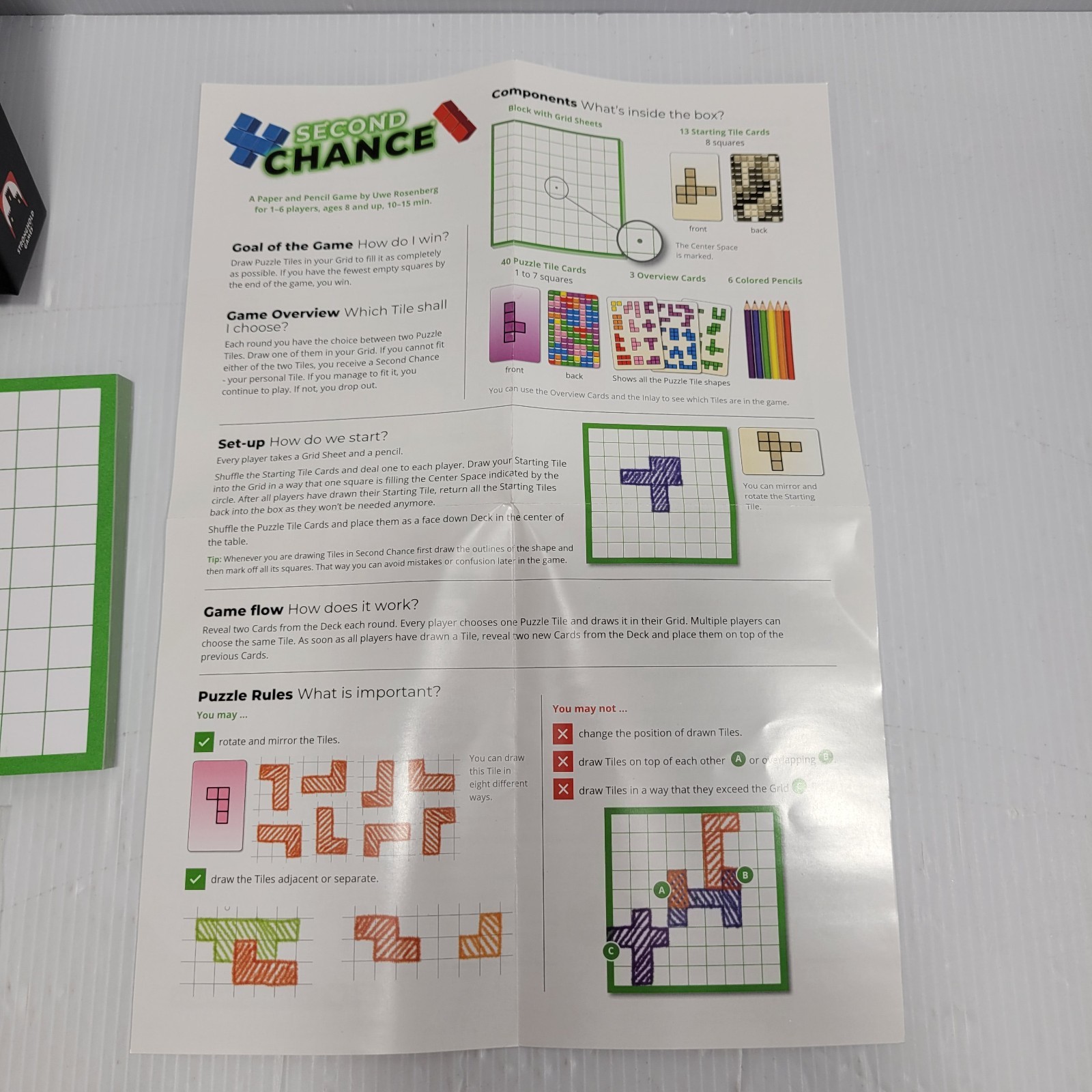 Second Chance Game | Flip & Draw | 56 Card Complete | Stronghold Games | 1st Ed.