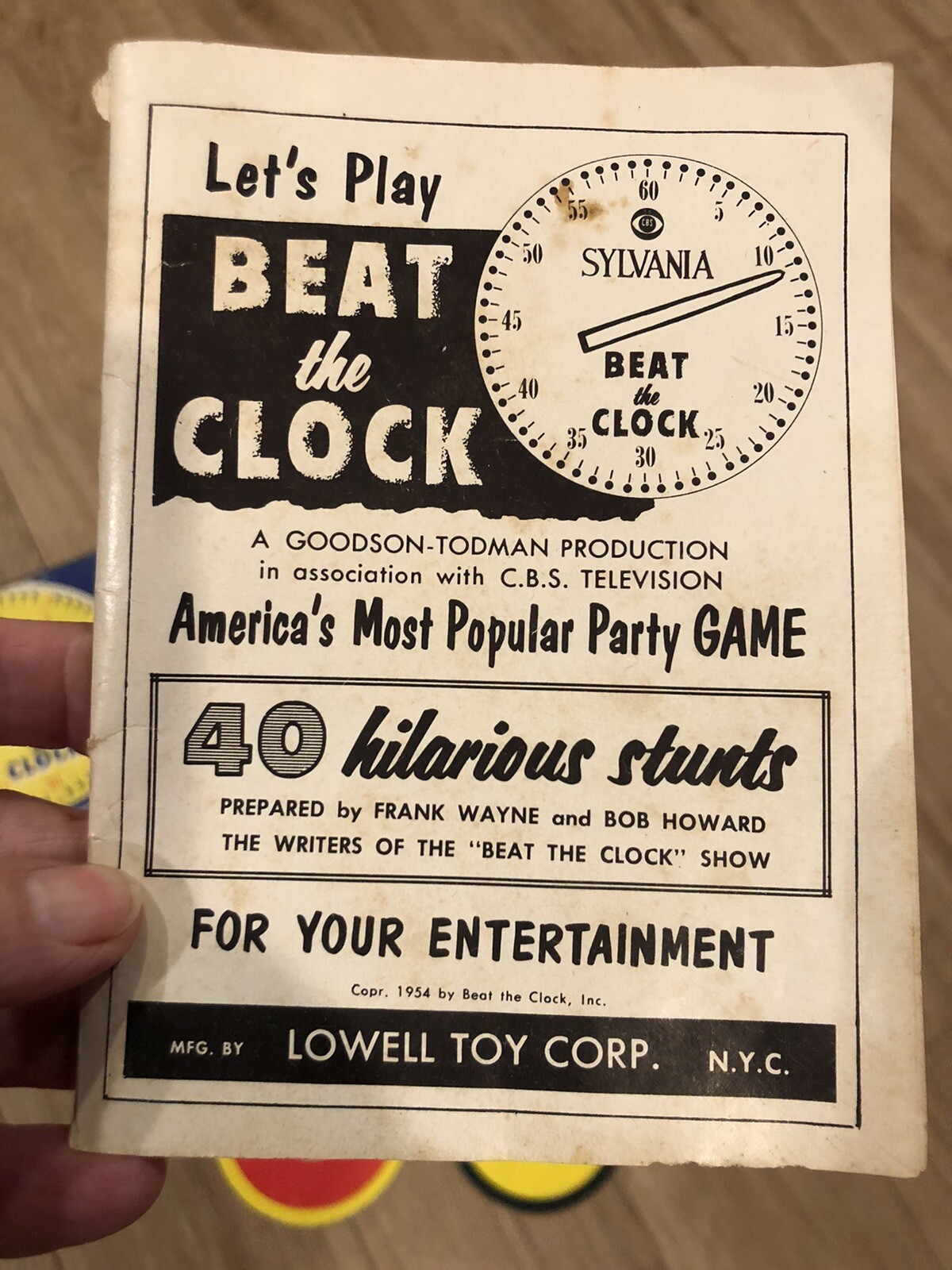 1954 CBS Beat the Clock TV Game Show Lowell Toy Corp Replacement Pieces – Clock