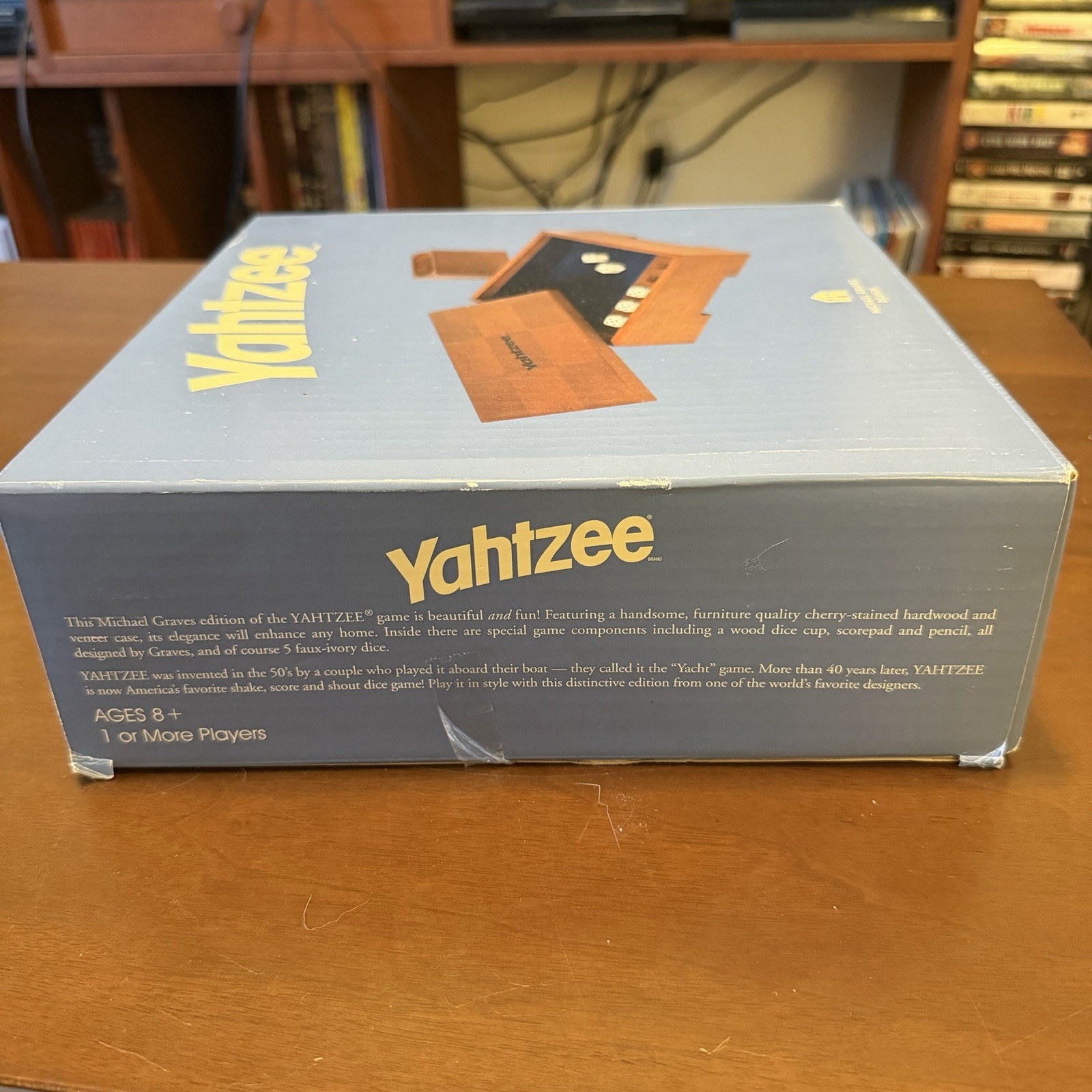 Michael Graves Design YAHTZEE Game Custom Wooden Box & Cup w/ Score Sheets NEW