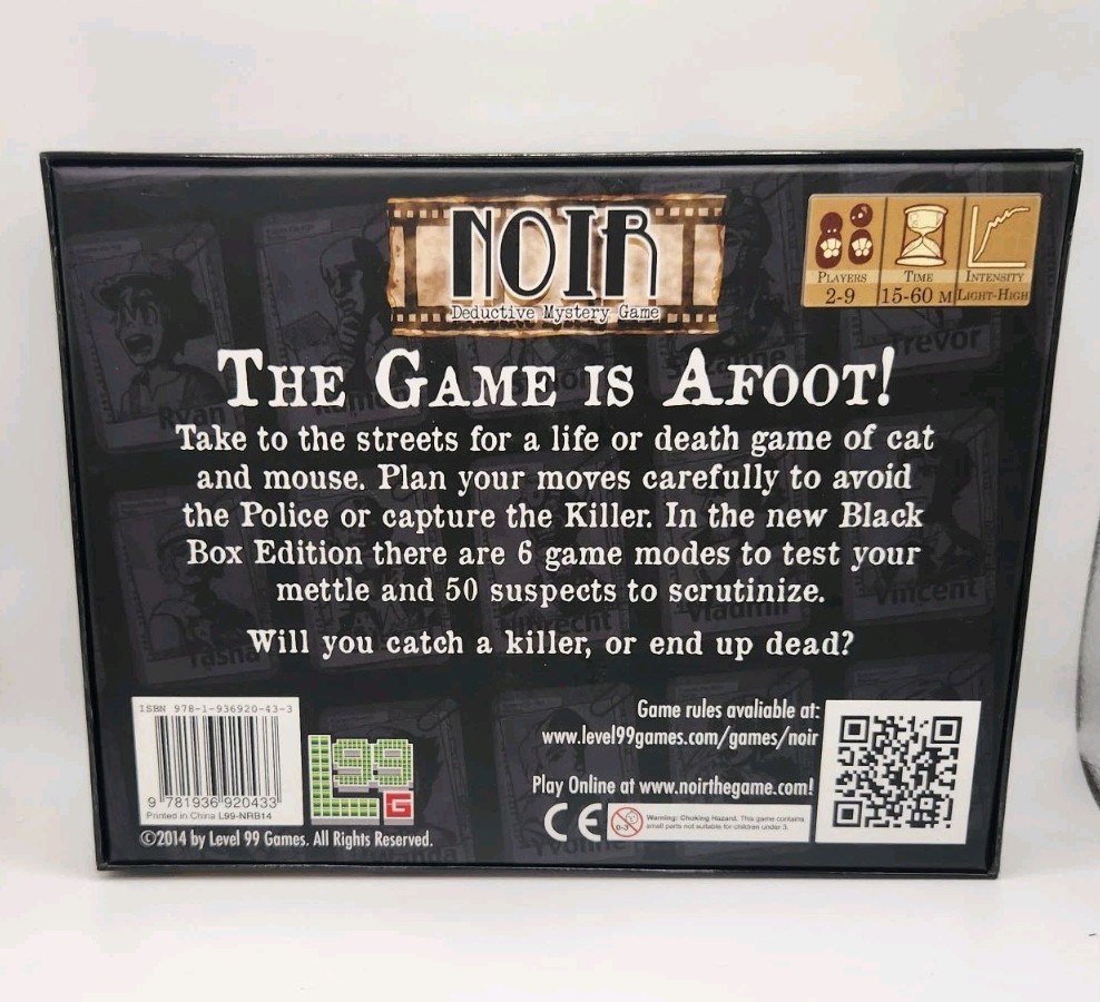 Noir Deductive Mystery Game Black Box Edition Level 99 Games 2014 never used